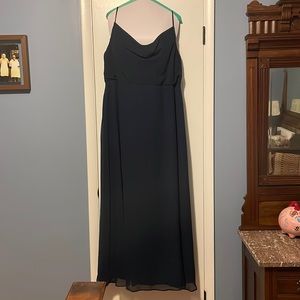 Navy blue azazie bridesmaid dress